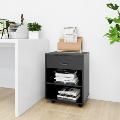 Omarica na kolesih siva 46x36x59 cm iverna plošča