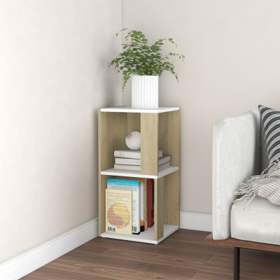 Kotna omarica bela in sonoma hrast 33x33x67 cm iverna plošča