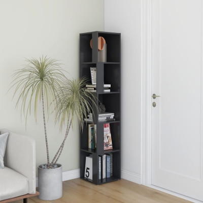 Kotna omarica siva 33x33x164,5 cm iverna plošča