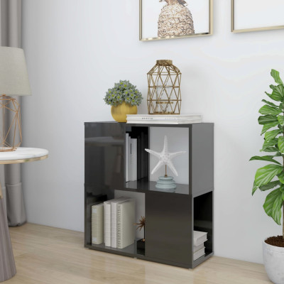 Knjižna omara visok sijaj siva 60x24x63 cm iverna plošča