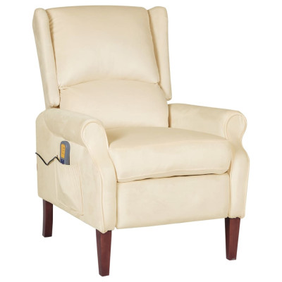 Masažni naslanjač krem žamet