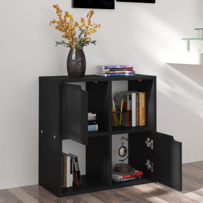 Knjižna omara črna 60x27,5x59,5 cm iverna plošča