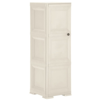 Plastična omara 40x43x125 cm lesen dizajn vanilla ice