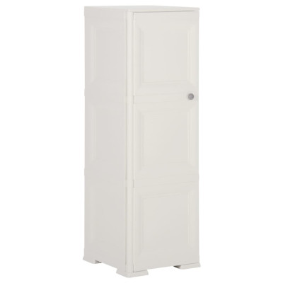 Plastična omara 40x43x125 cm lesen dizajn angora bela