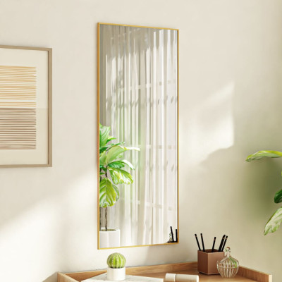 Ogledalo za vrata zlato 40x100 cm steklo in aluminij